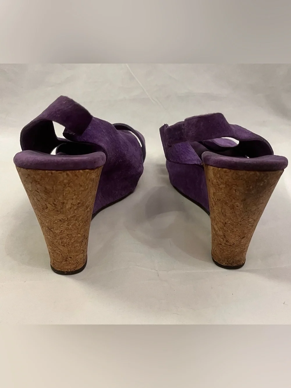 UGG Purple Suede Cork Wedge Sandals 8